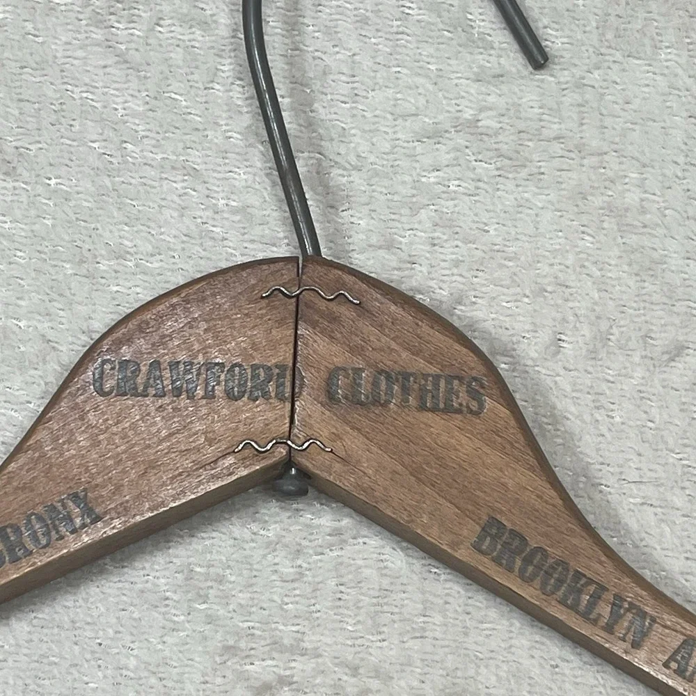 Vintage Crawford Clothes Wooden Hanger New York Bronx Brooklyn Jamaica